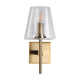 Canova Interior Modern Wall Light Crystal Glass Shade Aged Brass E14 - 7Pandas Australia