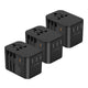 3PACK Universal Travel Plug Adapter PD 35W QC 3.0 USB 3 USB-A 2 USB-C All in One Worldwide Rapid Charge  Black - 7Pandas Australia