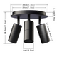 PILLAR 3-Light Round Adjustable Spotlights Ceiling Flush Mount Fixture IP65 GU10 base - 7Pandas Australia